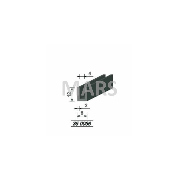 Lemovka EPDM 8 × 2 mm (výška 12 mm), 350036